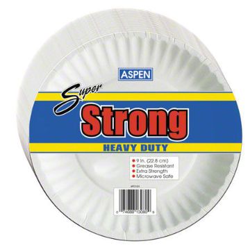 Picture of SUPER STRONG 9" COATED PAPER PLATE - WHITE - 1/600 CASE