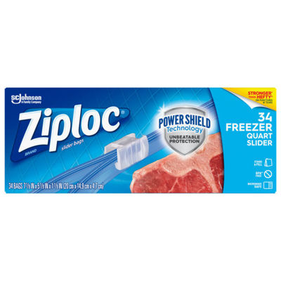 Picture of SCJP ZIPLOC SLIDER FREEZER QUART BAG - 34 COUNT - 9 PER CASE (SO)