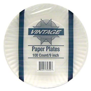 Picture of 9" COATED PAPER PLATE - WHITE - 10/100 CASE