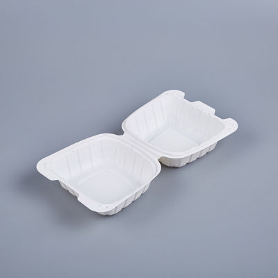 Picture of PP WHITE HINGED CONTAINER - 6"X6" -  150PCS/CS - 1 COMPARTMENT
