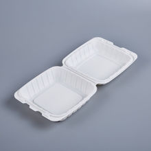 Picture of PP WHITE HINGED CONTAINER - 8"X8"-  150PCS/CS - 1 COMPARTMENT