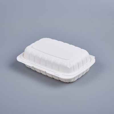 Picture of PP WHITE HINGED CONTAINER - 9"X6" -  150PCS/CS - 1 COMPARTMENT