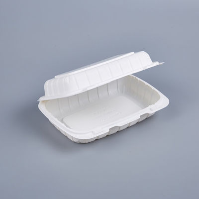 Picture of PP WHITE HINGED CONTAINER - 9"X6" -  150PCS/CS - 1 COMPARTMENT