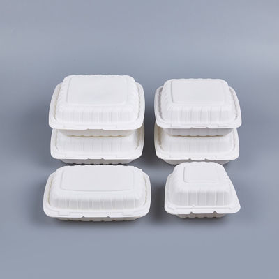 Picture of PP WHITE HINGED CONTAINER - 9"X6" -  150PCS/CS - 1 COMPARTMENT