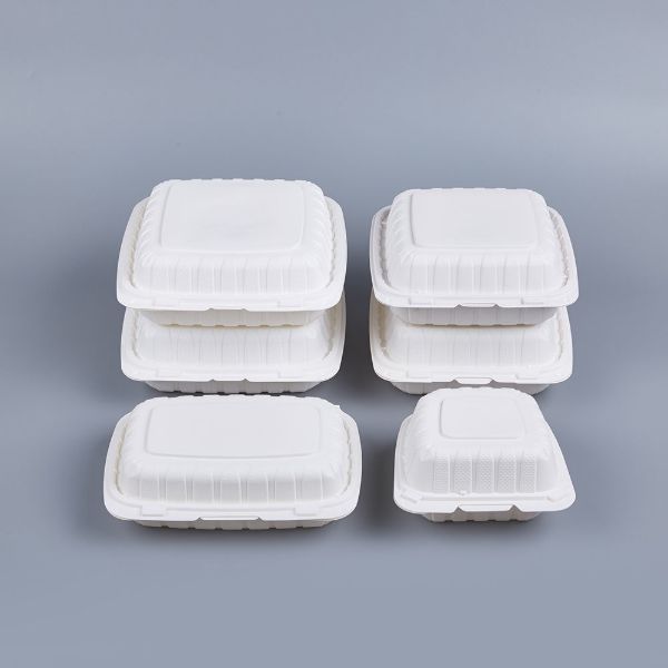 Picture of PP WHITE 3 COMPARTMENT HINGED CONTAINER - 9"X9" -  150PCS/CS - 70 G