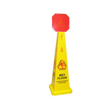 Picture of "46"" Yellow Caution Cone with 10"" Red Warning Sign"