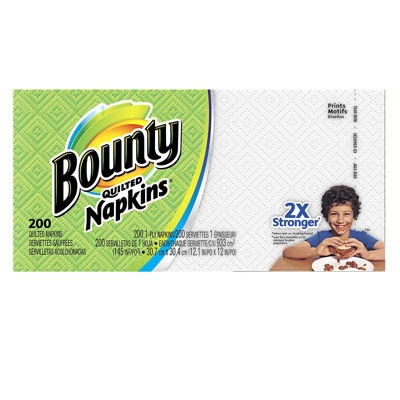 Picture of BOUNTY QUILTED NAPKINS - WHITE PRINTS KDF - 200 NAPKINS PER PACK - 12 PER CASE