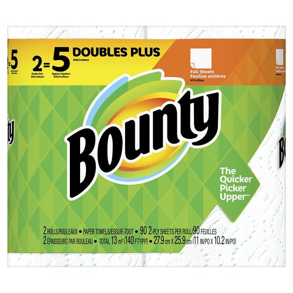 Picture of BOUNTY REGULAR DOUBLE PLY 2DP WH  90CT KDF SQF 140 2X6 PER CASE (SO)