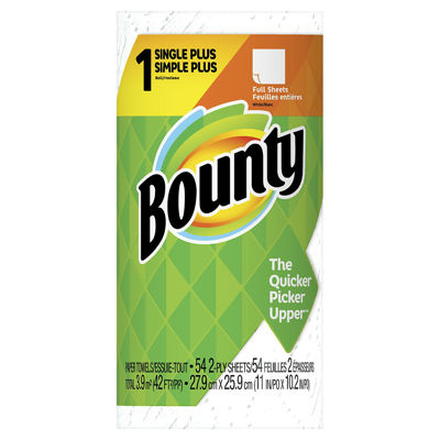 Picture of BOUNTY REGULAR WHITE KITCHEN ROLL TOWEL - 54 SHEETS PER ROLL - 24 ROLLS PER CASE - 42 SQF