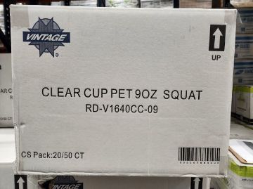 Picture of CUP - 9 OZ SQUAT DISPOSABLE CLEAR PET 20/50 PER CASE (92MM LID)