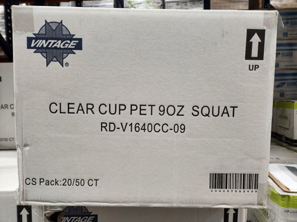 Picture of CUP - 9 OZ SQUAT DISPOSABLE CLEAR PET 20/50 PER CASE (92MM LID)