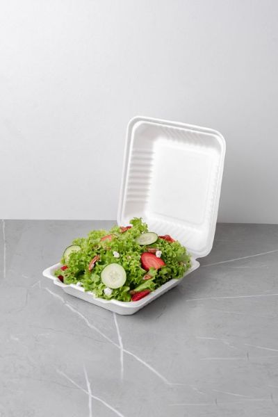 Picture of WHITE CLAMSHELL BOX 9" X 9" X 3" - 1 CMPT - 2 / 100 CS