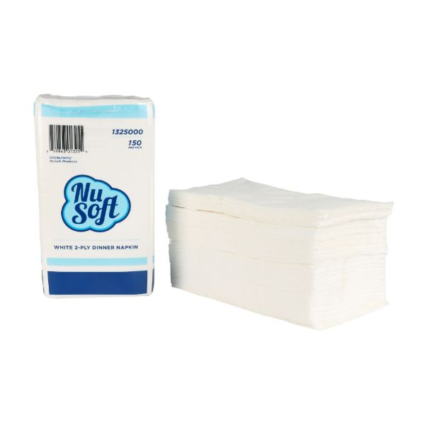 Picture of DINNER NAPKINS 2-PLY 1/8 FOLD (7.125 X 4.125") (POLY PACK) 20 / 150 PER CASE