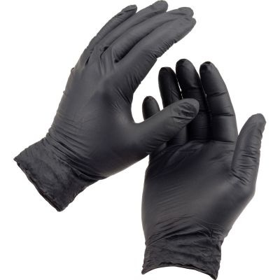 Picture of BLACK NITRILE 4 MIL POWDER FREE GENERAL PURPOSE GLOVES - SMALL - 10/100 PER CASE