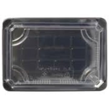 Picture of 7X5X2" BLACK SUSHI BOX W/PLA CLEAR LID - 3 / 100 CS
