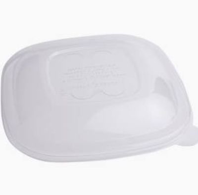 Picture of LID PLA - FITS 24-48 OZ FIBER SQUARE BOWL - COMPOSTABLE - 4 / 50 CS