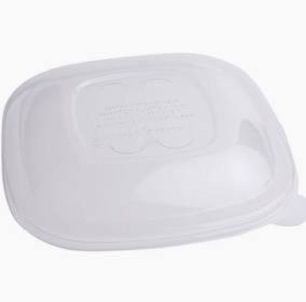 Picture of LID PLA - FITS 24-48 OZ FIBER SQUARE BOWL - COMPOSTABLE - 4 / 50 CS