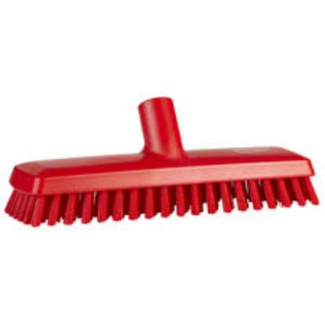 Picture of DECK SCRUB BRUSH 10" - RED BRISTLE - HIGH/LOW PLASTIC - ACME THREAD (6/CASE)