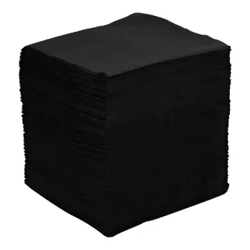 NUSOFT BLACK 2-PLY BEVERAGE NAPKIN 9.45"X 9.45" - 4/250 CASE