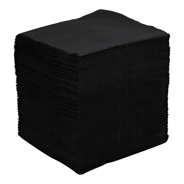 NUSOFT BLACK 2-PLY BEVERAGE NAPKIN 9.45"X 9.45" - 4/250 CASE